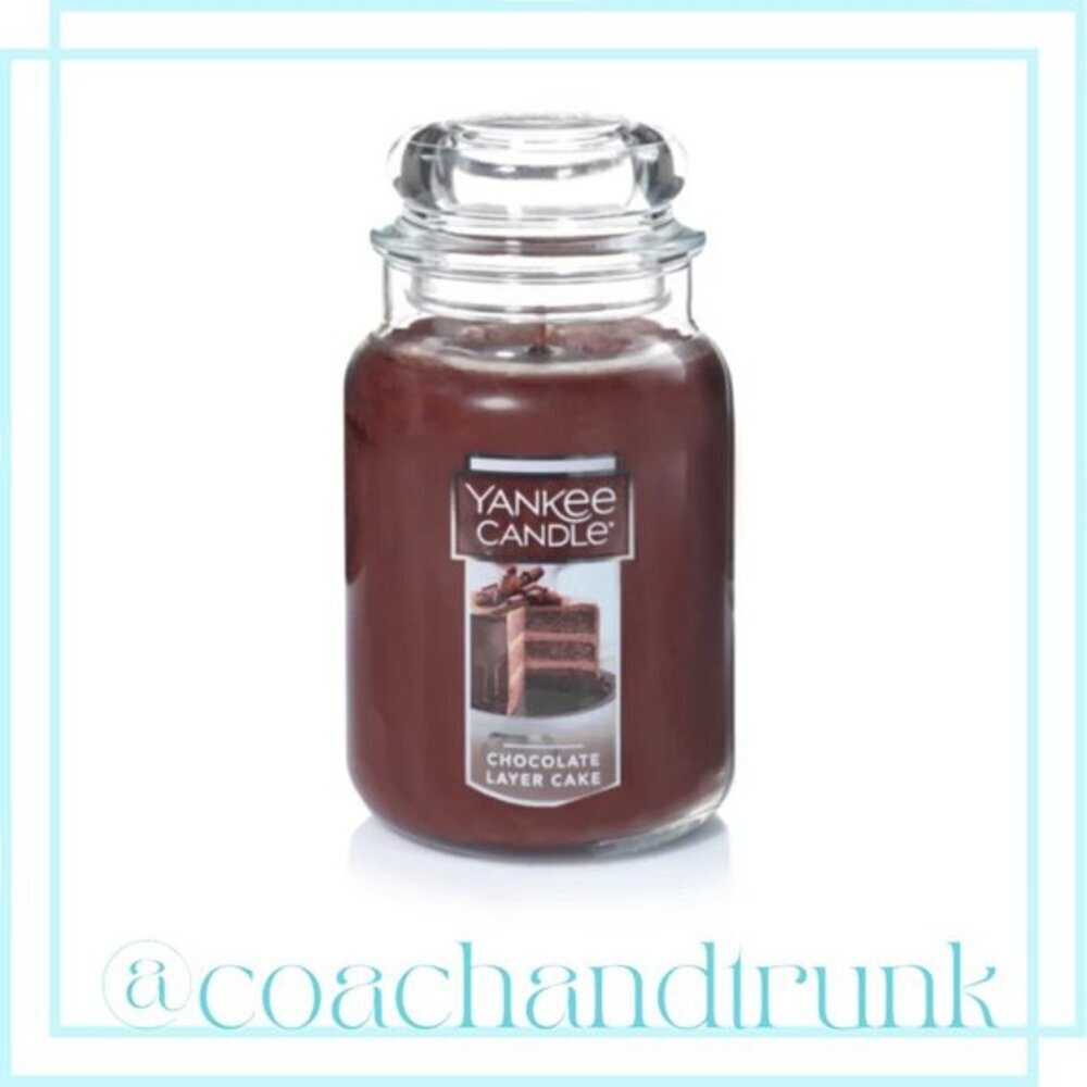 YANKEE CANDLE Chocolate Layer Cake 22oz Large Jar Candle Lid 150 Hours